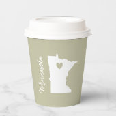 Minnesota staat kaart home party papieren bekers (Voorkant)