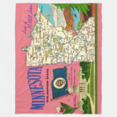 Minnesota Staat Kaart Throw Fleece Deken (Voorkant)