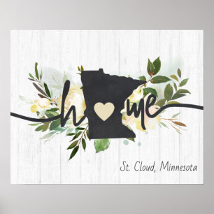 Minnesota Staat Persoonlijk Uw Thuisstad Rustiek Poster