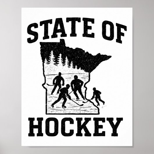 Minnesota - Staat van Hockey Poster (Voorkant)