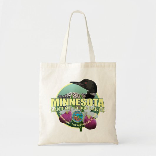Minnesota Staat Vogel & Bloem Tote Bag (Voorkant)