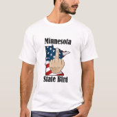 Minnesota staat vogel t-shirt middelvinger (Voorkant)