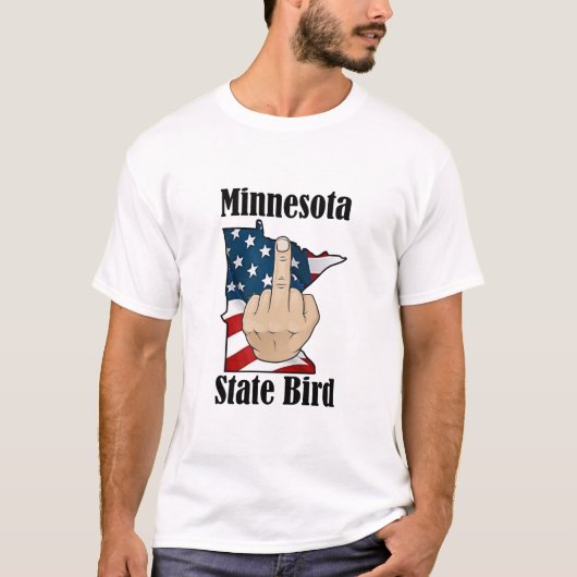 Minnesota staat vogel t-shirt middelvinger (Voorkant)