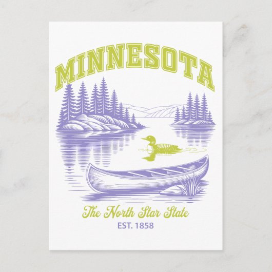 Minnesota staat voor North Star State East. 1858 M Briefkaart (Voorkant)