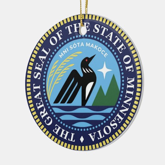 Minnesota staat zegel 2024 keramisch ornament (Links)