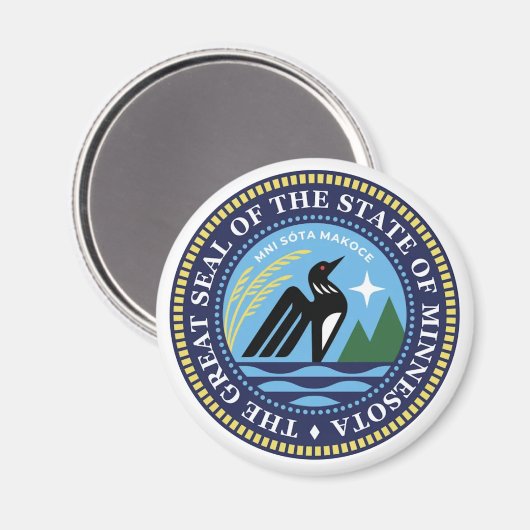 Minnesota staat zegel 2024 magneet (Voorkant / Achterkant)