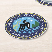 Minnesota staat zegel 2024 ronde kartonnen onderzetter (Gebogen)
