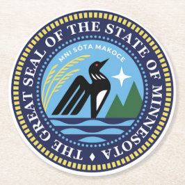 Minnesota staat zegel 2024 ronde kartonnen onderzetter