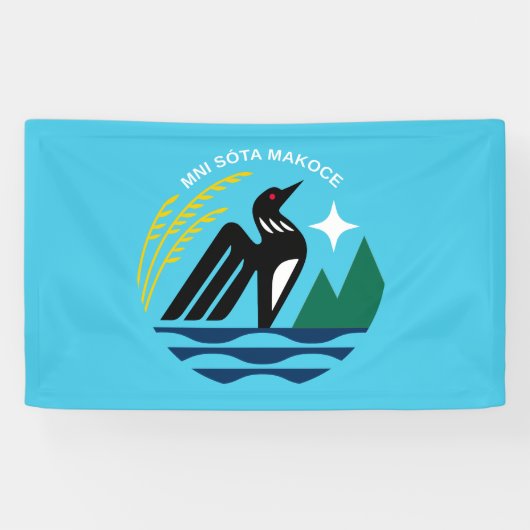 Minnesota staat zegel vlag spandoek (Horizontaal)