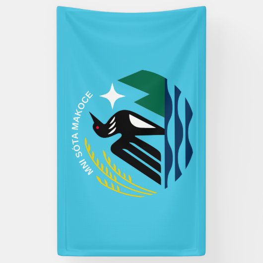 Minnesota staat zegel vlag spandoek (Verticaal)