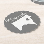 Minnesota staatskaart liefhuis kartonnen onderzetters (Gekanteld)