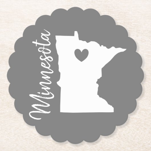 Minnesota staatskaart liefhuis kartonnen onderzetters (Voorkant)