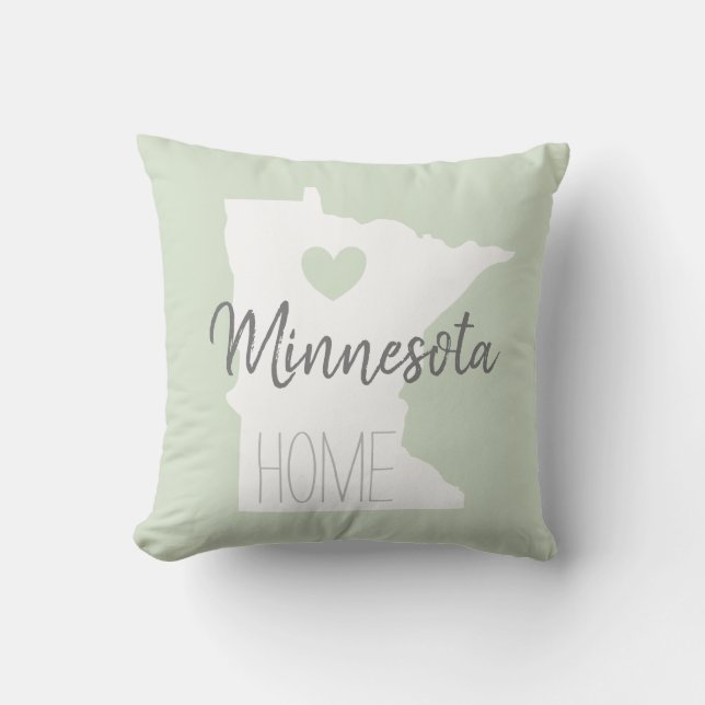 Minnesota staatskaart liefhuis kussen (Voorkant)
