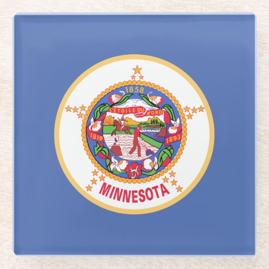 Minnesota Staatsvlag Glazen Onderzetter (Voorkant)
