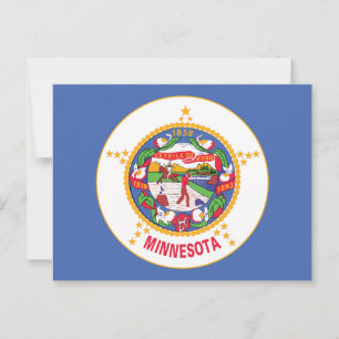Minnesota Staatsvlag Land van 10000 Meren Zegel Briefkaart