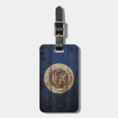 Minnesota Staatsvlag op Oude Houtstructuur Bagagelabel (Voorkant verticaal)