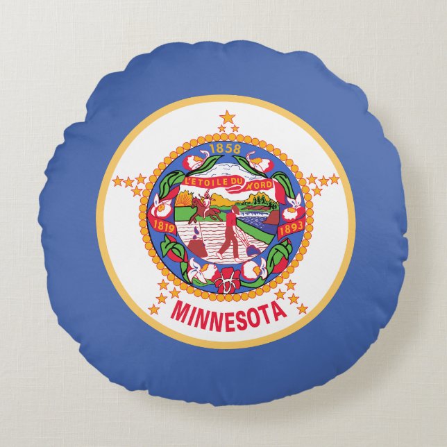 Minnesota Staatsvlag Rond Kussen (Voorkant)