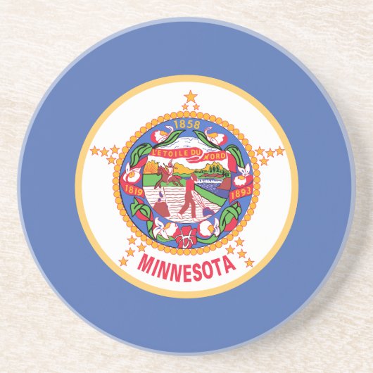 Minnesota Staatsvlag Zandsteen Onderzetter (Voorkant)