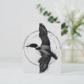 Minnesota State Bird Loon in Flight Briefkaart (Staand voorkant)