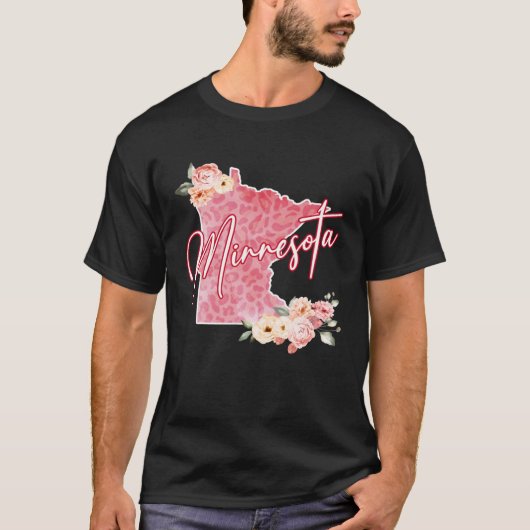 Minnesota State Bloemen Waterverf Kaart Meisjes Sc T-shirt (Voorkant)