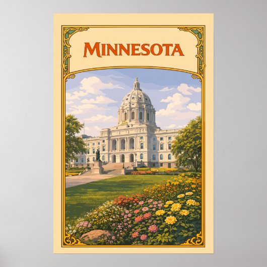 Minnesota State Capitol Vintage Poster (Voorkant)