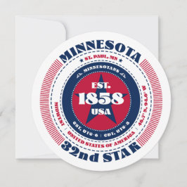 Minnesota State Circular Typography Flat Kaart