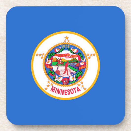 Minnesota State Flag Design Bier Onderzetter (Voorkant)
