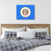Minnesota State Flag Design Canvas Afdruk (Insitu (Slaapkamer))
