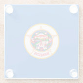 Minnesota State Flag Design Decor Glazen Onderzetter (Achterkant)