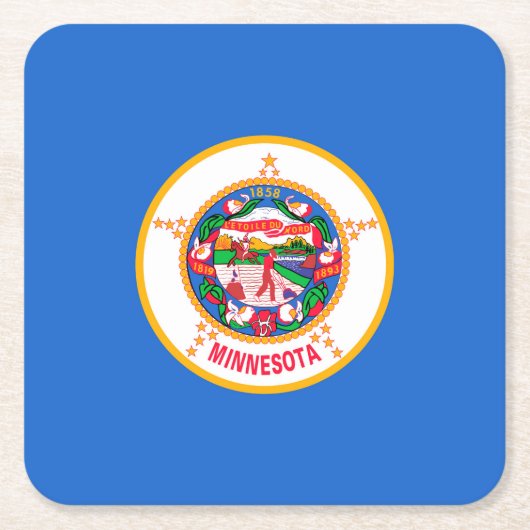 Minnesota State Flag Design Kartonnen Onderzetters (Voorkant)