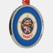 Minnesota State Flag Design Metalen Ornament (Rechts)
