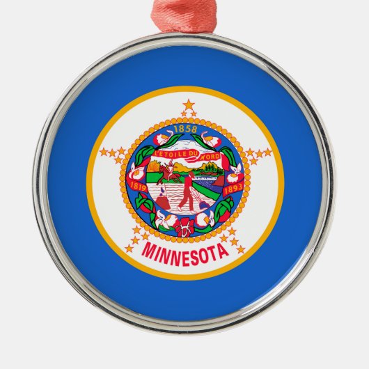 Minnesota State Flag Design Metalen Ornament (Voorkant)