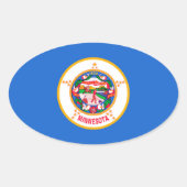 Minnesota State Flag Design Ovale Sticker (Voorkant)