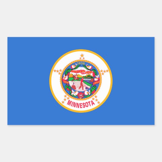 Minnesota State Flag Design Rechthoekige Sticker (Voorkant)