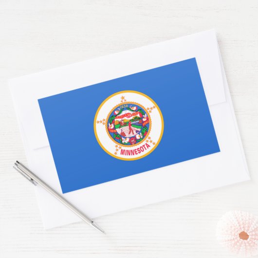 Minnesota State Flag Design Rechthoekige Sticker (Envelop)