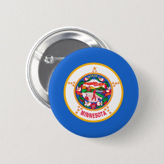 Minnesota State Flag Design Ronde Button 5,7 Cm (Voorkant /achterkant)
