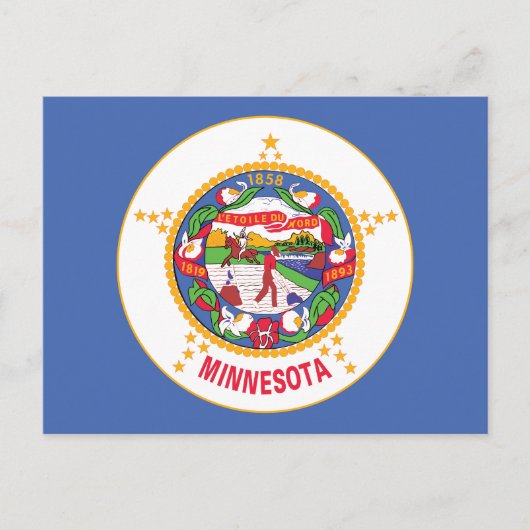 Minnesota State Flag Land of 10000 Lakes Seal Briefkaart (Voorkant)