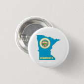 Minnesota State Flag Map Ronde Button 3,2 Cm (Voorkant /achterkant)