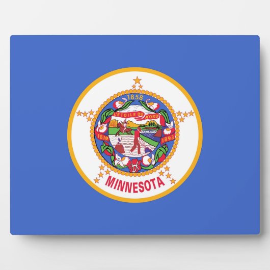 Minnesota State Flag Plaque Fotoplaat (Voorkant)