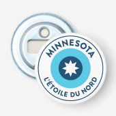 Minnesota State Flag Roundel Button Flesopener (Voorkant)