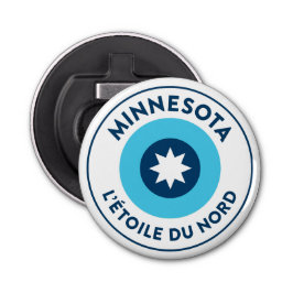 Minnesota State Flag Roundel Button Flesopener