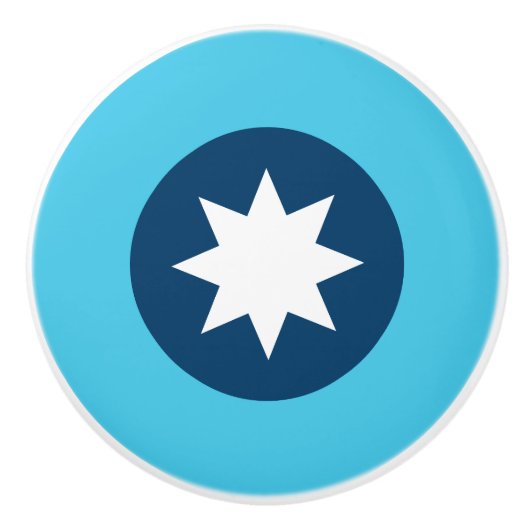 Minnesota State Flag Roundel Keramische Knop (Voorkant)