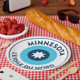 Minnesota State Flag Roundel Papieren Bordje