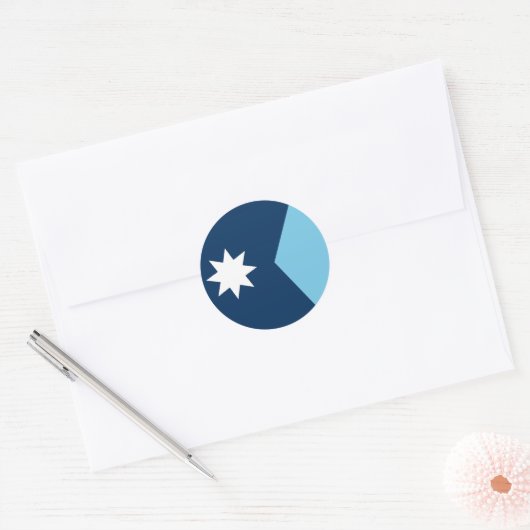 Minnesota State Flag Verenigde Staten Ronde Sticker (Envelop)