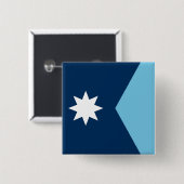 Minnesota State Flag Verenigde Staten Vierkante Button 5,1 Cm (Voorkant /achterkant)