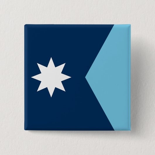 Minnesota State Flag Verenigde Staten Vierkante Button 5,1 Cm (Voorkant)