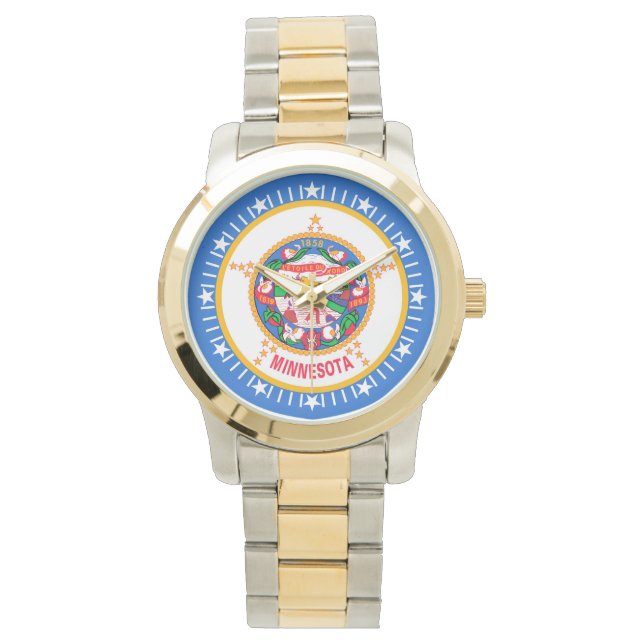 Minnesota State Flag Watch Design Horloge (Voorkant)