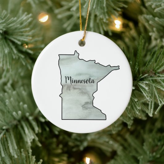 Minnesota State Illustratie Keramisch Ornament (Boom)