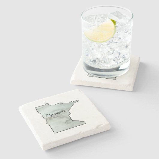 Minnesota State Illustratie Stenen Onderzetter (Zijkant)