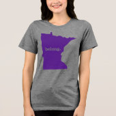 Minnesota State Map Belong Tri-Blend Shirt (Voorkant)